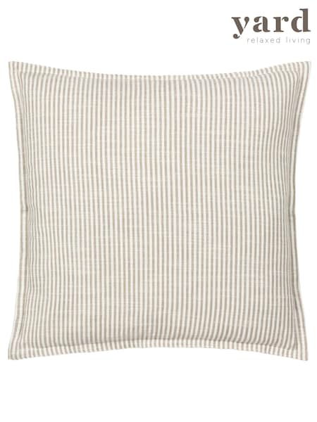 Yard Natural Truro Stripe Yarn Dyed 100% Cotton Cushion (E48678) | £19