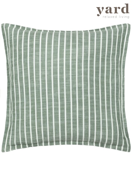Yard Eucalyptus Tala Stripe Yarn Dyed 100% Cotton Cushion (E48688) | £19