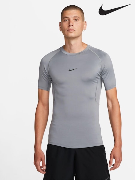 Nike Grey Pro Dri-FIT Tight Short Sleeve Top (E48844) | £33