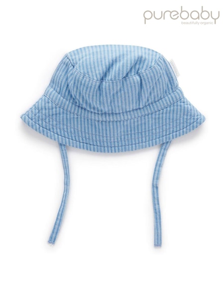 Purebaby Blue Striped Bucket Hat (E48883) | £10