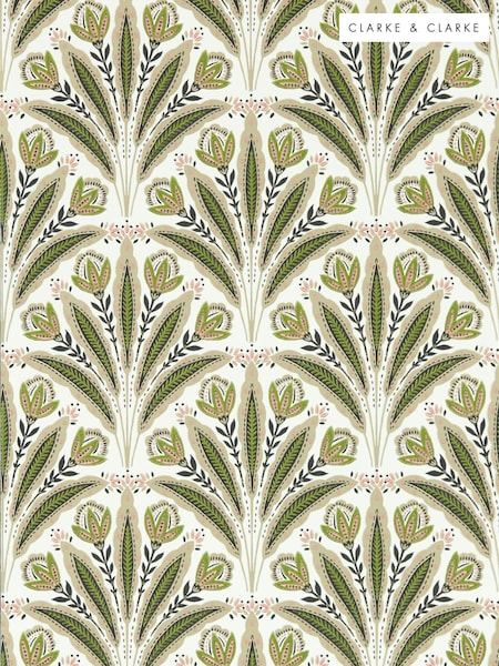Clarke and Clarke Sage Blush Attingham 10.05M Wallpaper (E48955) | £50