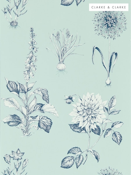 Clarke and Clarke Seaglass Roseraie 10.05M Wallpaper (E48991) | £50