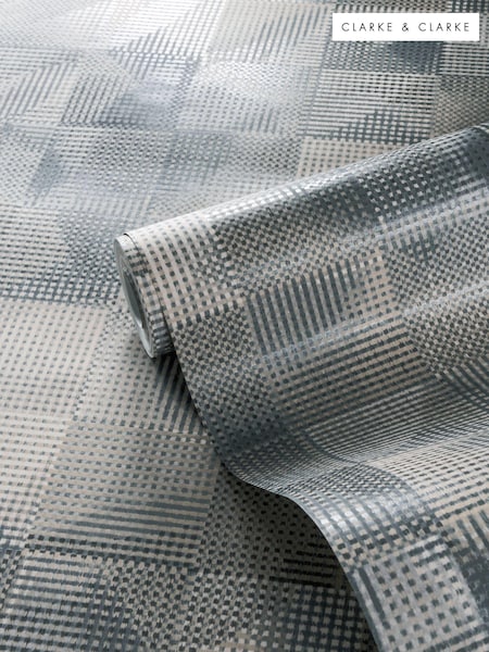 Clarke and Clarke Impatto Charcoal 10.05M Wallpaper (E48998) | £56