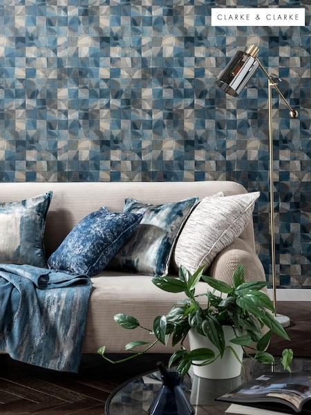 Clarke and Clarke Impatto Midnight 10.05M Wallpaper (E48999) | £56