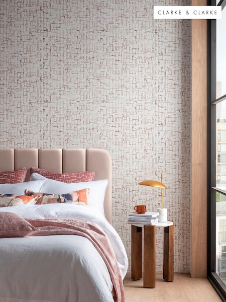 Clarke and Clarke Quadrata Blush Wallpaper (E49004) | £50