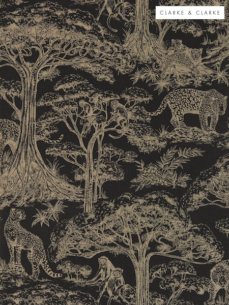 Clarke and Clarke Noir Luxe Kisumu 10.05M Wallpaper (E49024) | £50