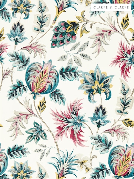Clarke and Clarke Teal Berry Sizergh 10.05M Wallpaper (E49041) | £60