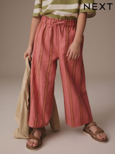 Pink Stripe Wide Leg Trousers (3-16yrs) (E49517) | £16 - £21