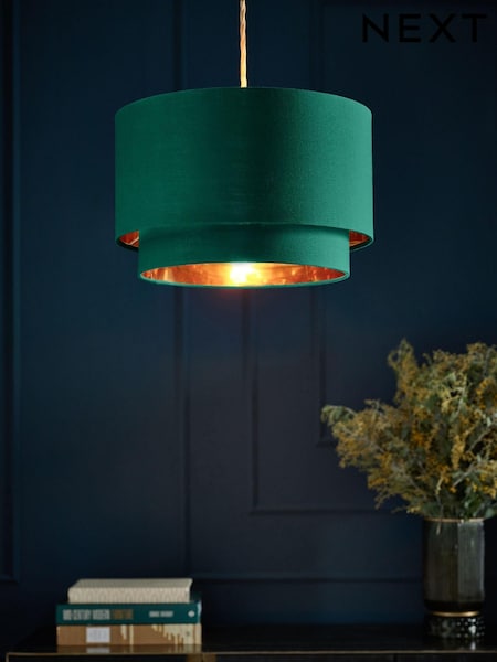 Green Rico Easy Fit Shade 2 Tier Ceiling Light (E49546) | £28