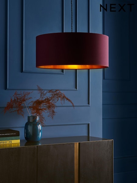 Cranberry Red Rico Easy Fit Shade Drum Ceiling Light (E49549) | £40