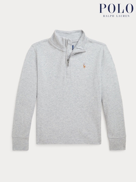 Polo Ralph Lauren Grey Boys Quarter Zip Sweatshirt (E49611) | £79