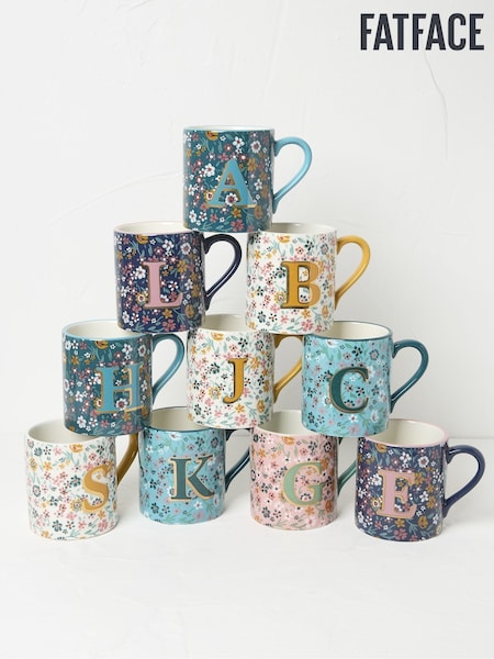 FatFace Multicolour Alphabet Floral Mug (E50036) | £14