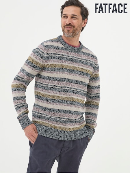 FatFace Hove Navy Blue Stripe Crew Jumper (E50211) | £20