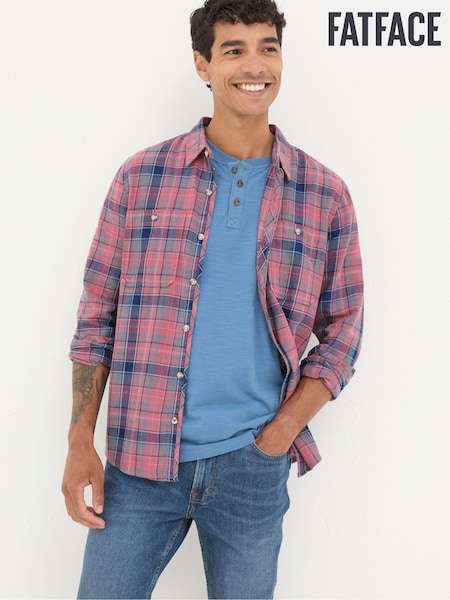 FatFace Davington Pink 100% Cotton Long Sleeve Check Shirt (E50212) | £32