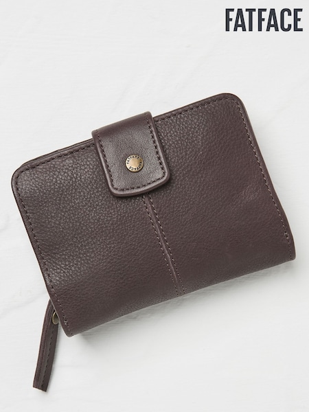 FatFace Etta Brown Leather Zip Purse (E50280) | £35