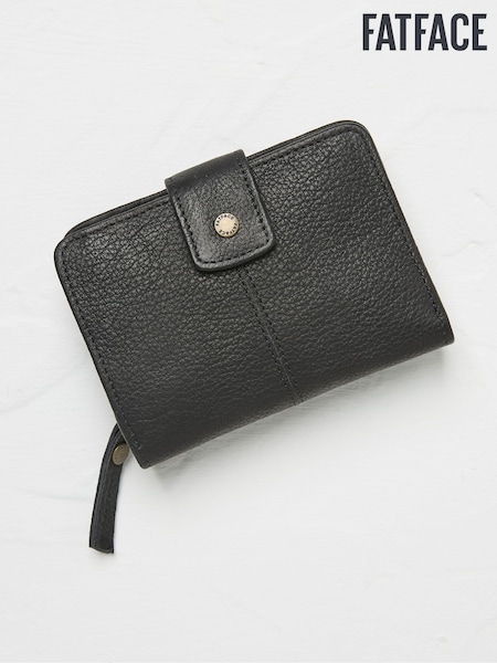 FatFace Etta Black Leather Zip Purse (E50298) | £35