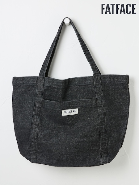 FatFace Astrid Black Pocket 100% Cotton Tote Bag (E50421) | £19.50