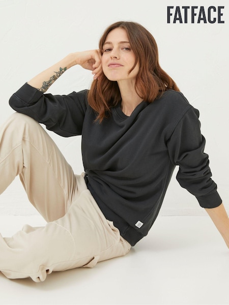 FatFace Georgia Black Crew Sweatshirt (E50428) | £39.50