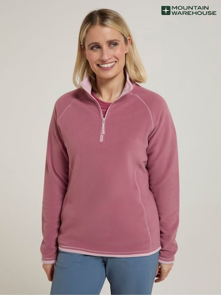 Mountain Warehouse Dusky Pink Womens Montana Half Zip Fleece (E50916) | £25