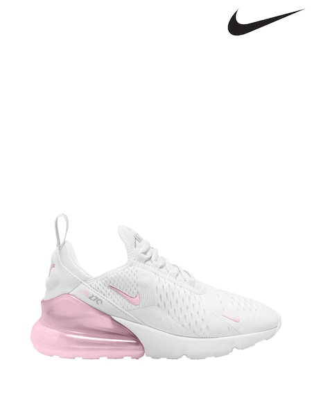 Nike White Pink Youth Air Max 270 Trainers (E51226) | £90