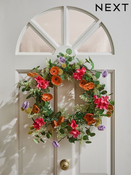 Pink Spring Floral Wreath (E51354) | £38