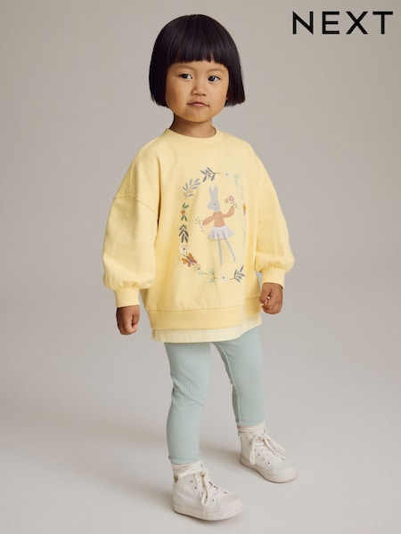 Yellow Bunny Long Sleeve Top and Leggings Set (3mths-7yrs) (E51358) | £13 - £17