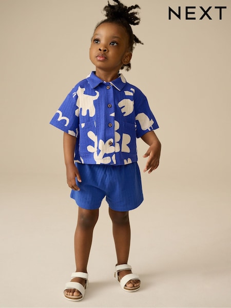 Blue Character 100% Cotton Short Sleve Shirt and Shorts Set (3mths-7yrs) (E51382) | £11 - £15