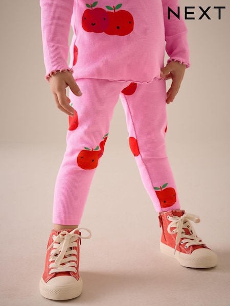 Pink Apple Rib Leggings (3mths-7yrs) (E51414) | £5 - £7