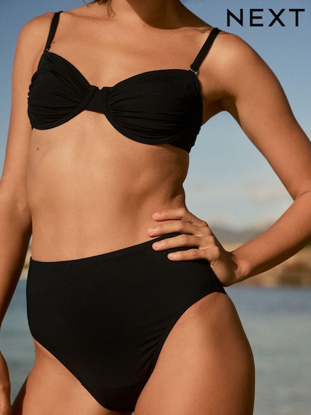 Black Midi Waist Period Bikini Bottoms (E51467) | £18