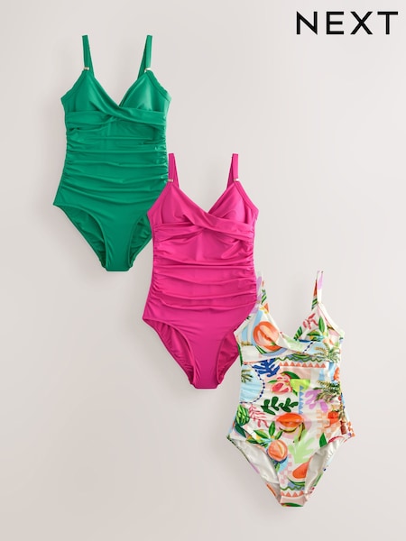 Fruit/Green/Pink Tummy Control Swimsuit 3 Pack (E51505) | £85