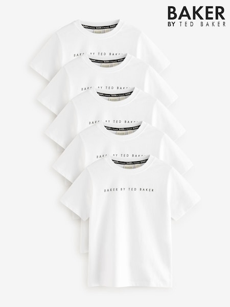 Baker by Ted Baker 100% Cotton T-Shirts 5 Pack (E51845) | £40 - £47