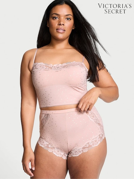 Victoria's Secret Pink Zinc Foil Heart Dot Modal Straight Neck Cami Pyjama Set (E51874) | £45