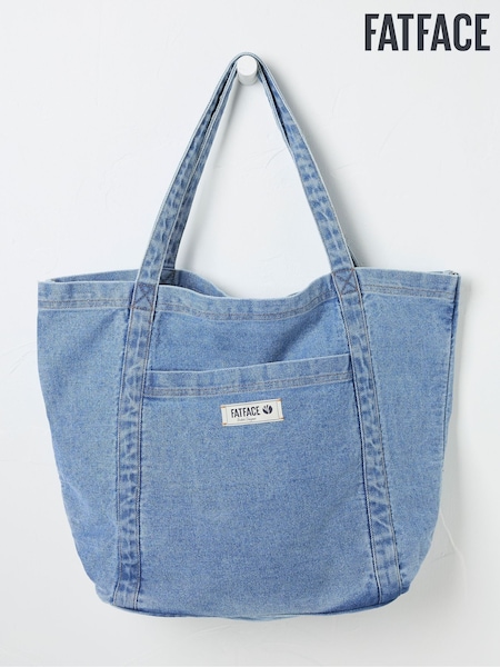 FatFace Astrid Blue Pocket 100% Cotton Tote Bag (E52021) | £19.50