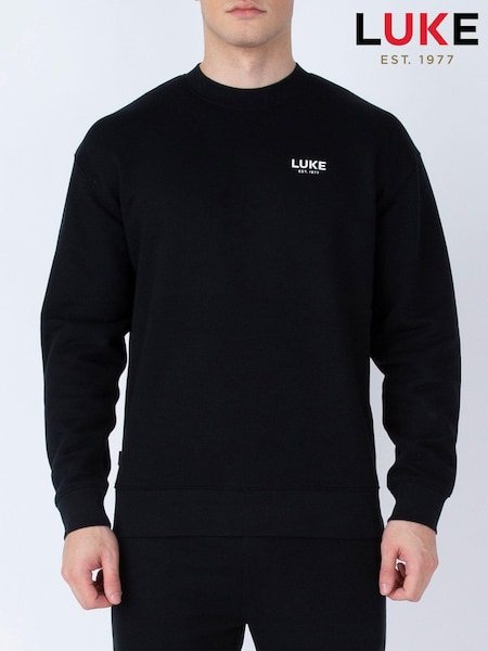 Luke 1977 Relaxed Fit Exceptional Black Sweatshirt (E52155) | £50