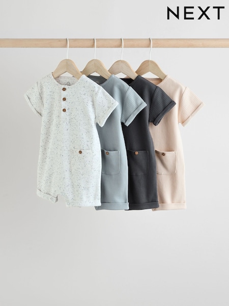 Mono Baby Jersey Rompers 4 Pack (E52202) | £21 - £25