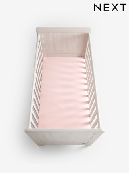 2 Pack Modern Pink 100% Cotton Jersey Baby Fitted Sheets (E52279) | £14 - £22
