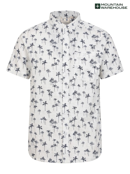 Mountain Warehouse White Mens Preston Illustration 100% Cotton Shirt (E52376) | £26