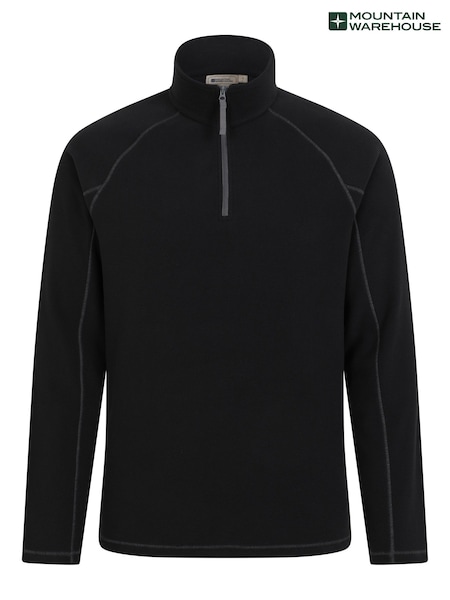 Mountain Warehouse Black Mens Ashbourne II Half Zip Fleece (E52406) | £22