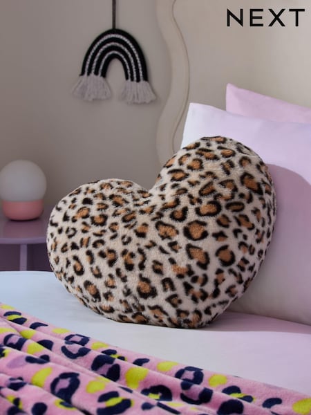 Animal Print Heart Cushion (E52542) | £16