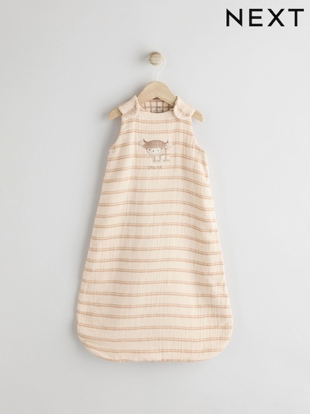 Neutral Hamish Baby Muslin 1 Tog Baby 100% Cotton Sleep Bag (E52885) | £28 - £32