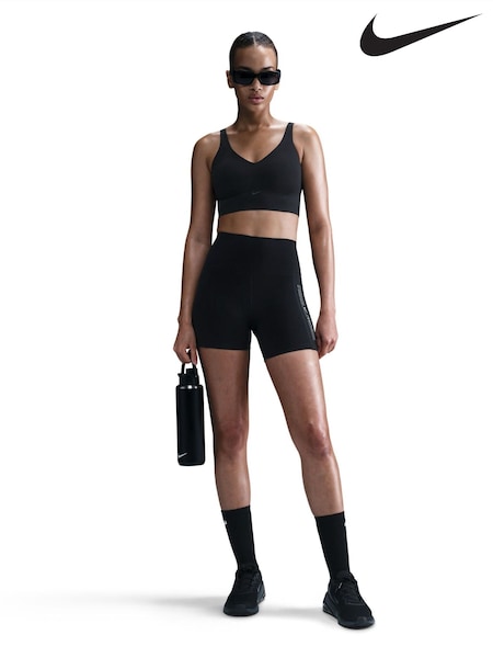 Nike Black Medium Alate Support Longline Padded Sports Bra (E53230) | £50