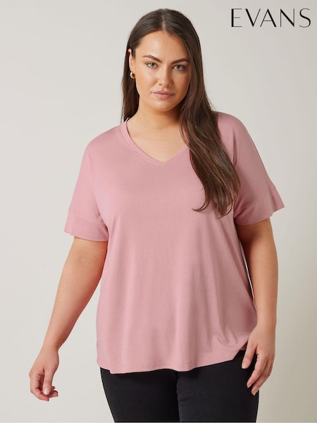 Evans V-Neck Modal T-Shirt (E53282) | £22