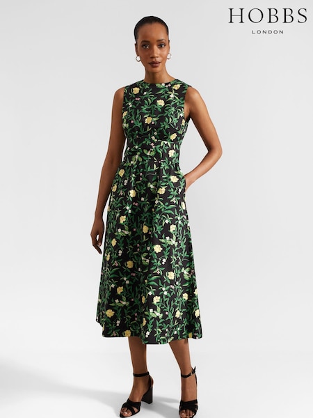 Hobbs Black 100% Cotton Tanya Dress (E53469) | £159