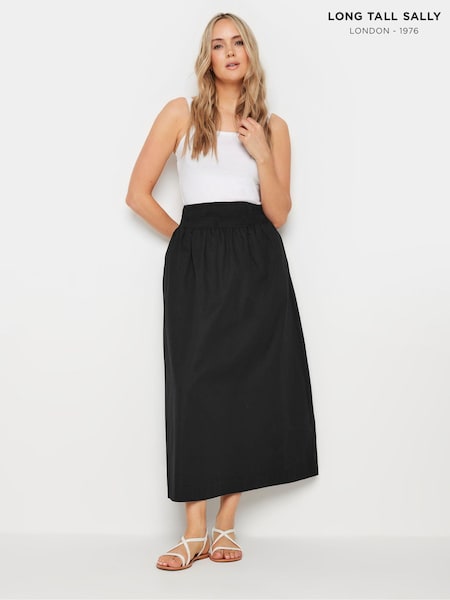 Long Tall Sally Black Shir Waist Midaxi Skirt (E53501) | £31