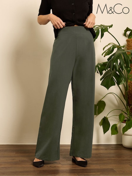M&Co Green Wide Leg Yoga Trousers (E53556) | £27
