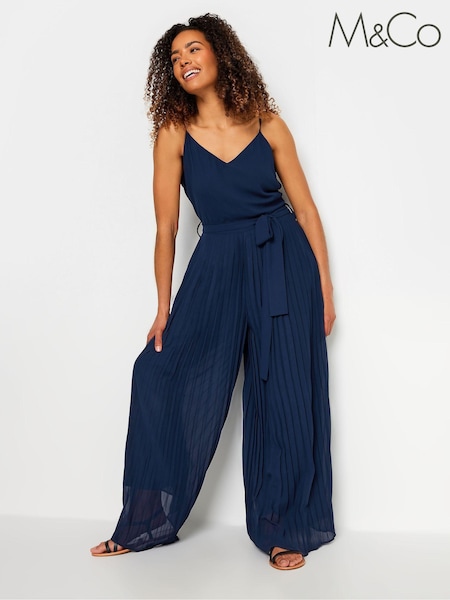 M&Co Blue Pleated Jumpsuit (E53574) | £55