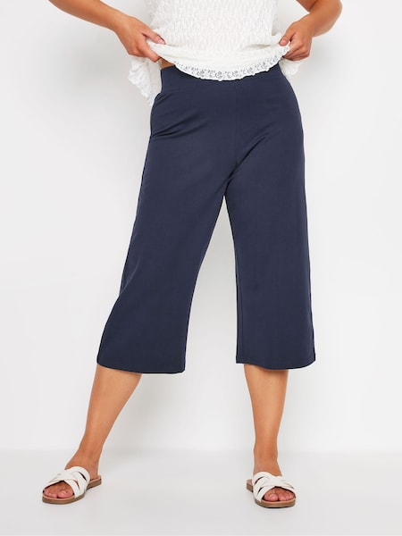 M&Co Blue Cropped Wide Leg Yoga Trousers (E53587) | £25