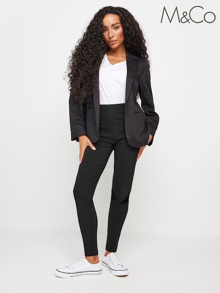 M&Co Black Petite Skinny Bengaline Trousers (E53609) | £28