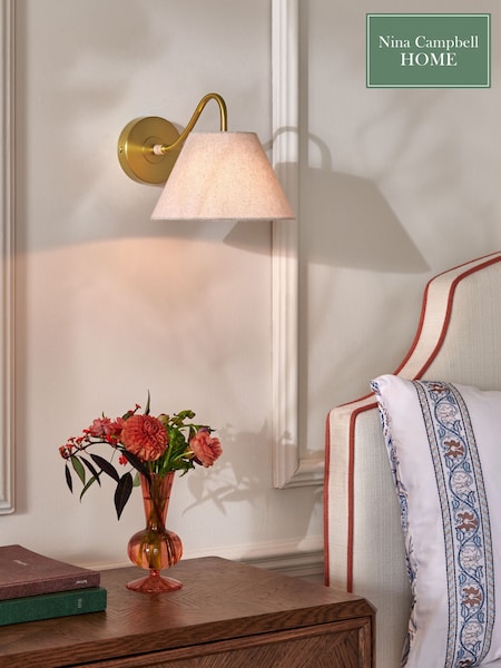 Nina Campbell Cream/Brass Sagano Wall Light (E53979) | £50