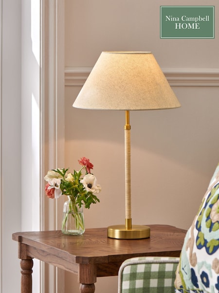 Nina Campbell Cream/Gold Sagano Table Lamp (E53983) | £65